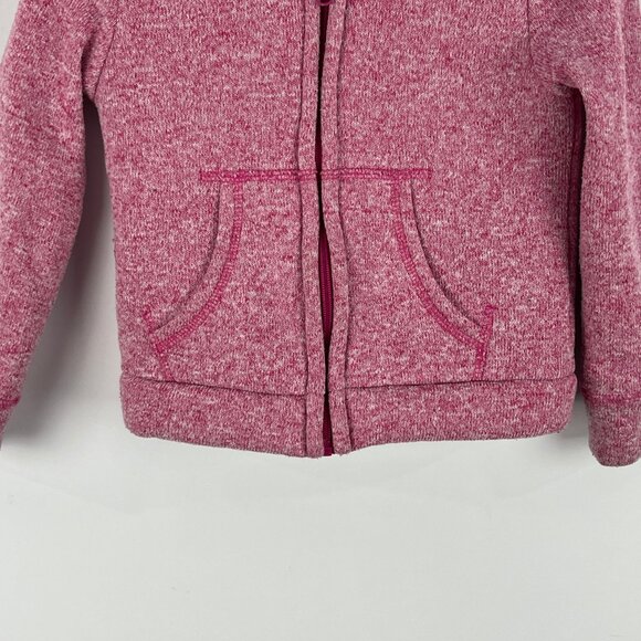 George Kids Hooded Sweater Size 6 S Pink Full Zip Long Sleeve Pockets Lined - Picture 4 of 8